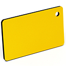 プラスプレート　表彫り用（2層板）　元板色：黒板　塗装色：黄