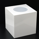アクリル抽選ボックス(白) 板厚(3ミリ)幅(200ミリ)奥行き(200ミリ)高さ(200ミリ)投入口(外径120ミリ)