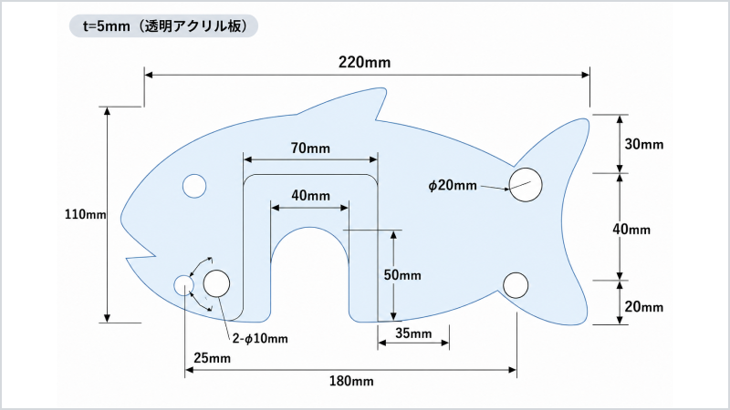 フリーカット図面サンプル