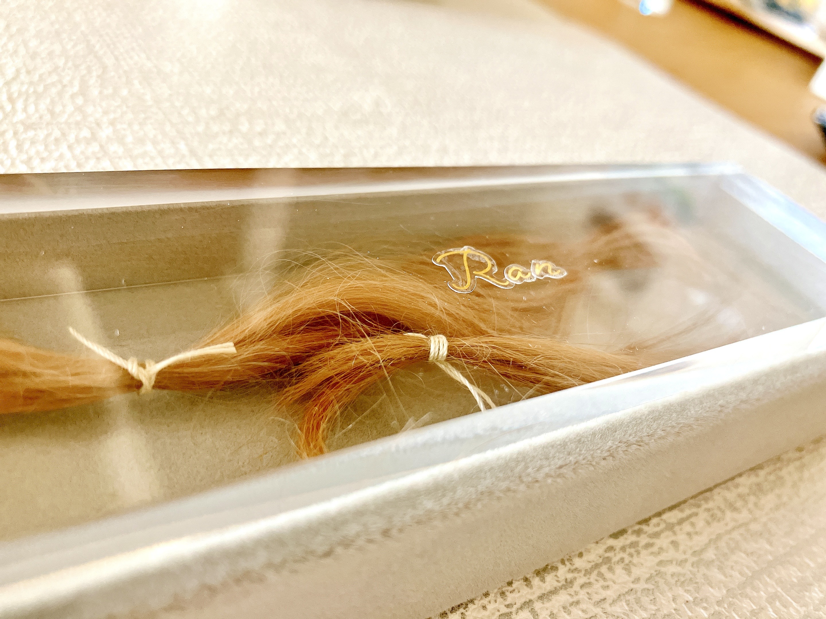 愛犬の遺毛ケースのカバー