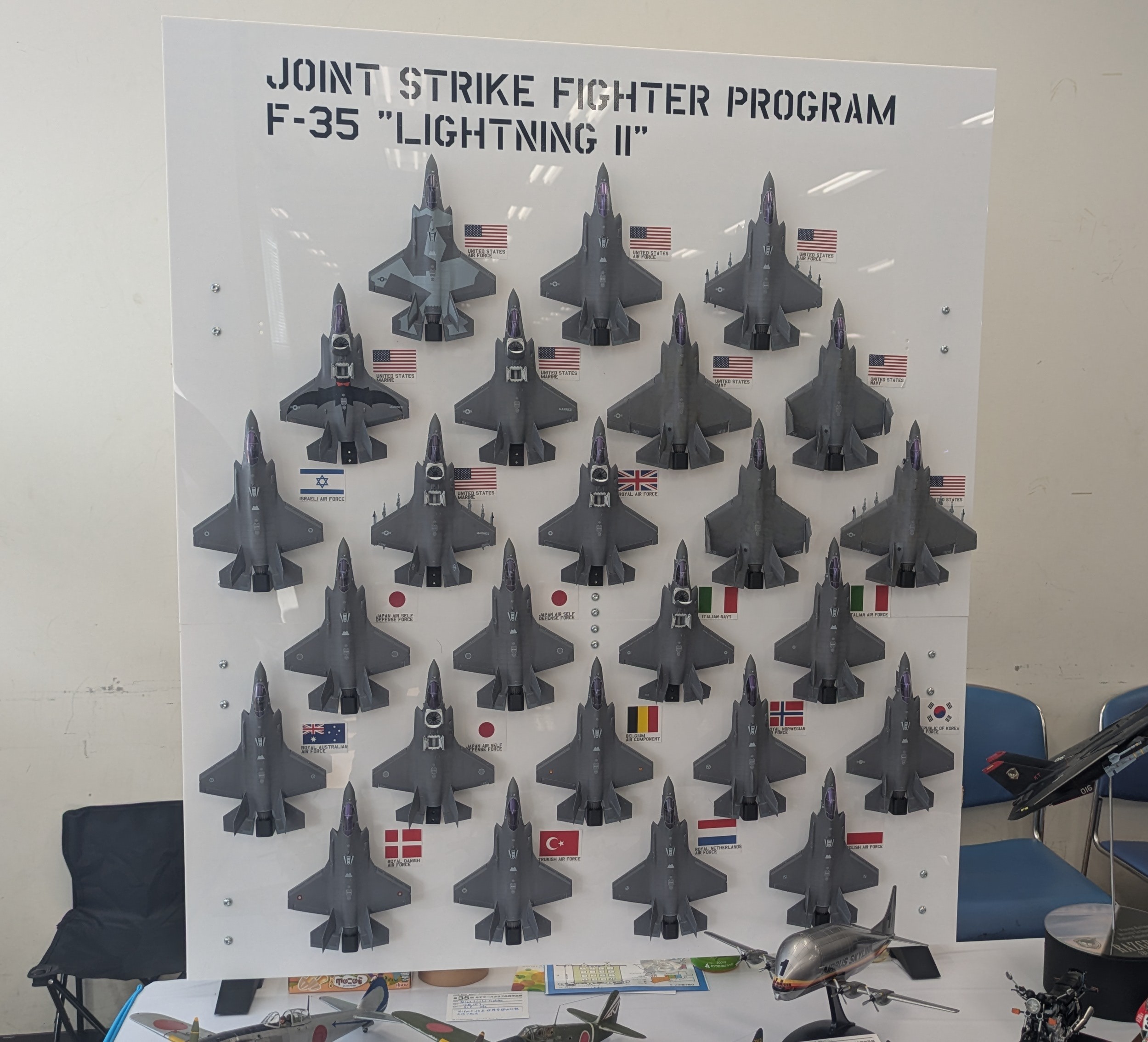 戦闘機模型の展示台に利用しました！